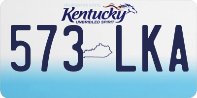 KY license plate 573LKA