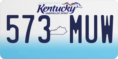 KY license plate 573MUW