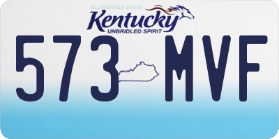 KY license plate 573MVF