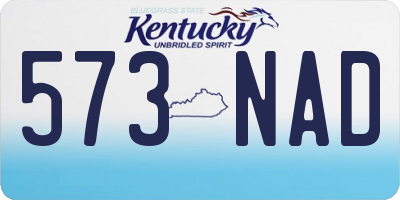 KY license plate 573NAD