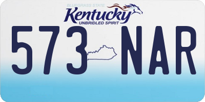 KY license plate 573NAR