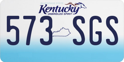 KY license plate 573SGS