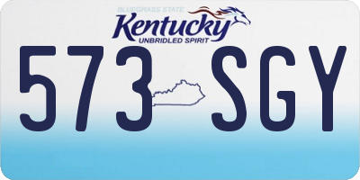 KY license plate 573SGY