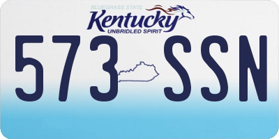 KY license plate 573SSN