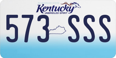 KY license plate 573SSS