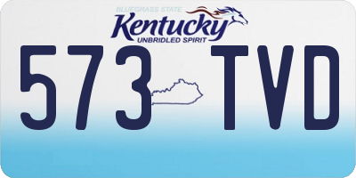 KY license plate 573TVD