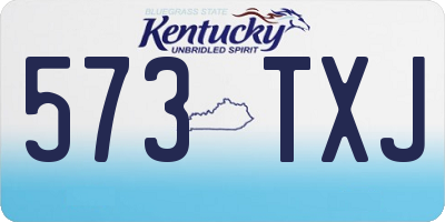KY license plate 573TXJ