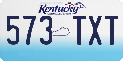 KY license plate 573TXT