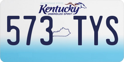 KY license plate 573TYS