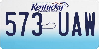KY license plate 573UAW