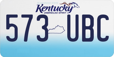 KY license plate 573UBC