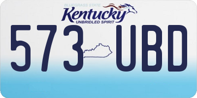 KY license plate 573UBD