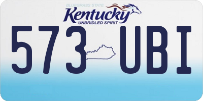KY license plate 573UBI