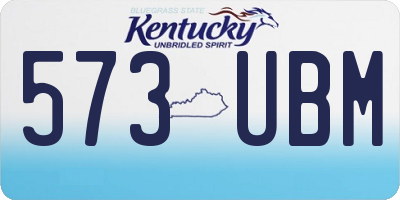 KY license plate 573UBM