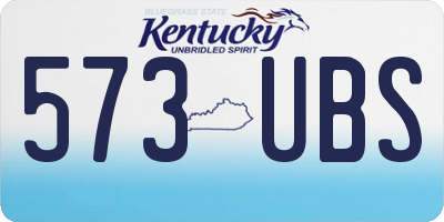 KY license plate 573UBS