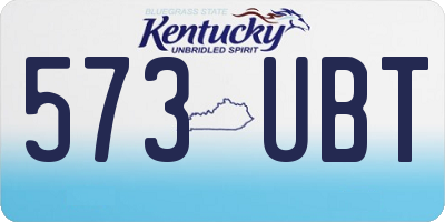 KY license plate 573UBT