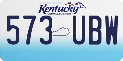 KY license plate 573UBW