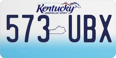 KY license plate 573UBX