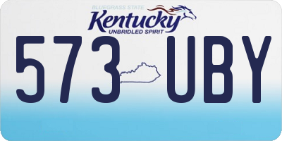 KY license plate 573UBY