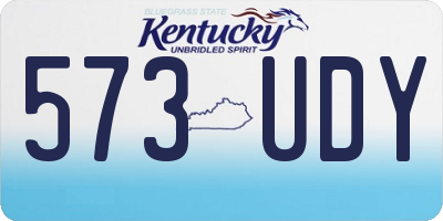 KY license plate 573UDY