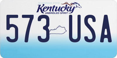 KY license plate 573USA