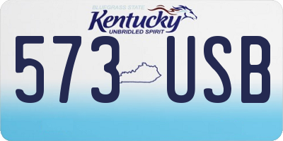 KY license plate 573USB