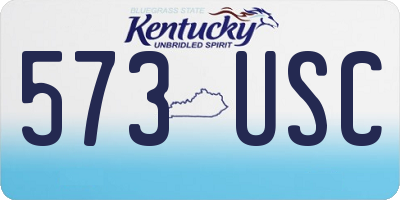 KY license plate 573USC
