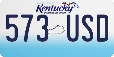 KY license plate 573USD