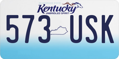 KY license plate 573USK