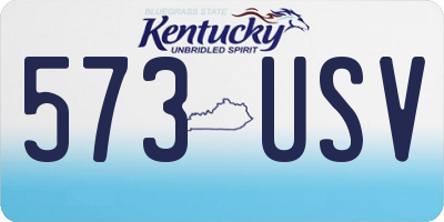 KY license plate 573USV