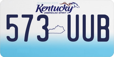 KY license plate 573UUB