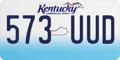 KY license plate 573UUD