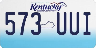 KY license plate 573UUI