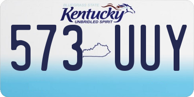 KY license plate 573UUY
