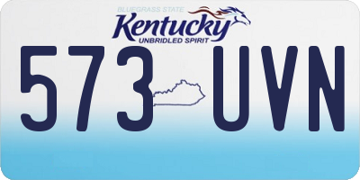 KY license plate 573UVN