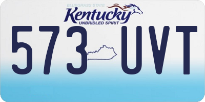 KY license plate 573UVT