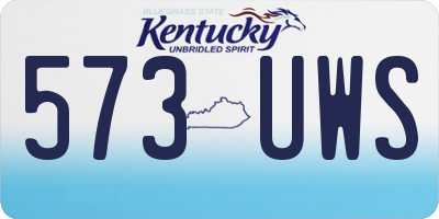 KY license plate 573UWS