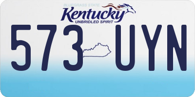 KY license plate 573UYN