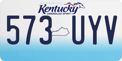 KY license plate 573UYV