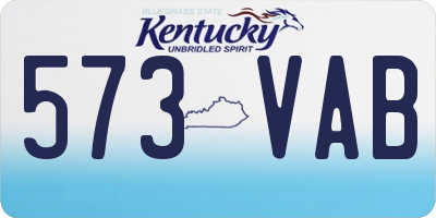 KY license plate 573VAB