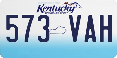 KY license plate 573VAH
