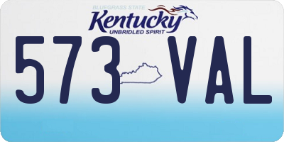 KY license plate 573VAL