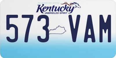 KY license plate 573VAM