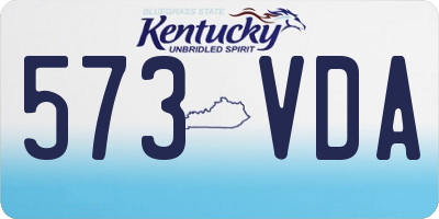KY license plate 573VDA