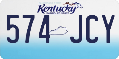 KY license plate 574JCY