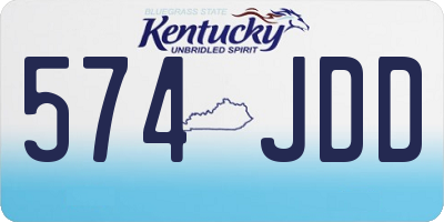 KY license plate 574JDD