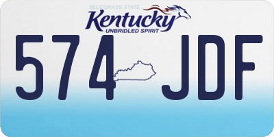 KY license plate 574JDF