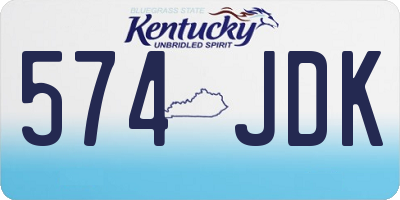 KY license plate 574JDK