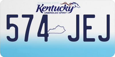 KY license plate 574JEJ