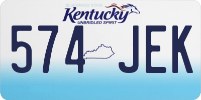 KY license plate 574JEK